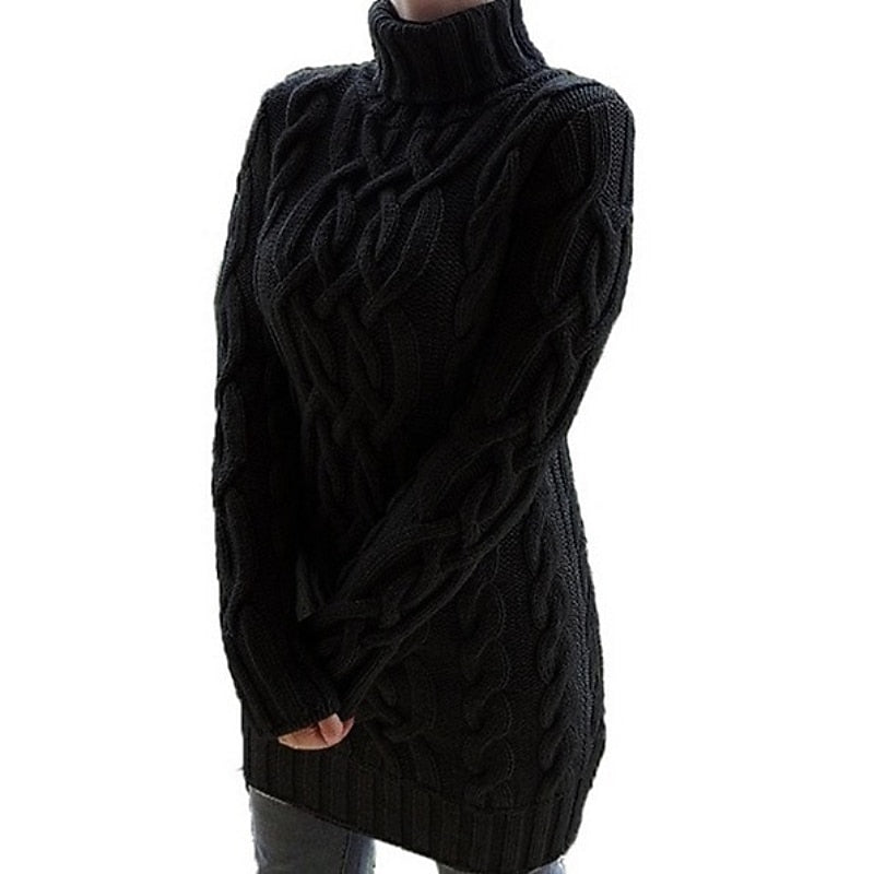 Thea | Sweter z kablem w stylu sukienki