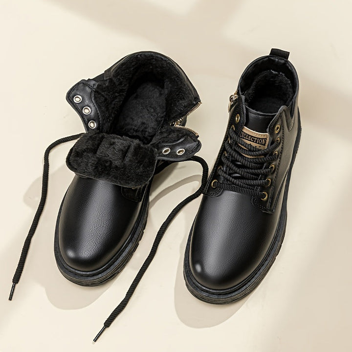 Duncan | Solidne Wysokie Buty Sznurowane