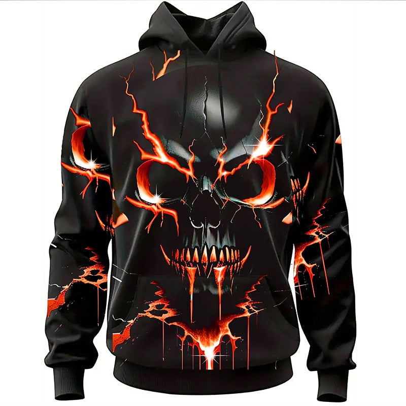 Cyrus | Halloween Czaszka Graficzna Bluza z Kapturem
