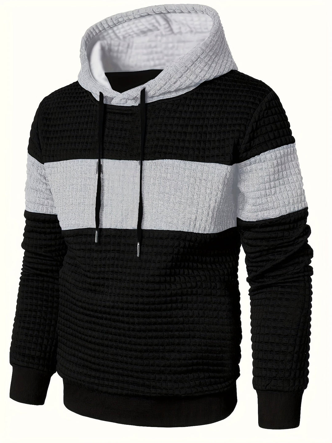 Hayes | Teksturowana Bluza z Kapturem w Kolorach Blokowych