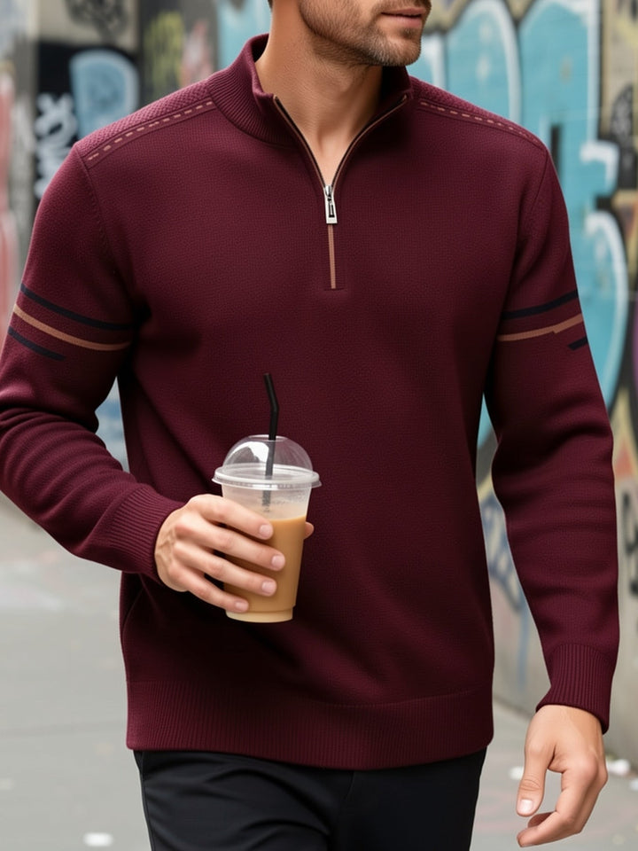 Nathan | Sweter z zamkiem do połowy i stójką