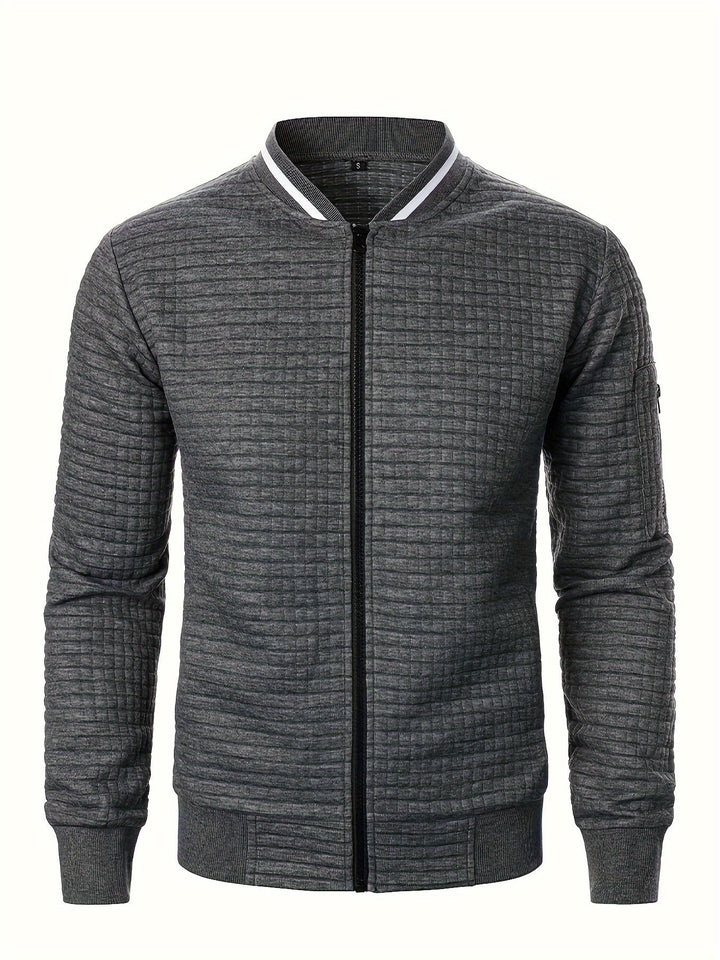 Raymond | Teksturowana Kurtka Bomber na Zamek