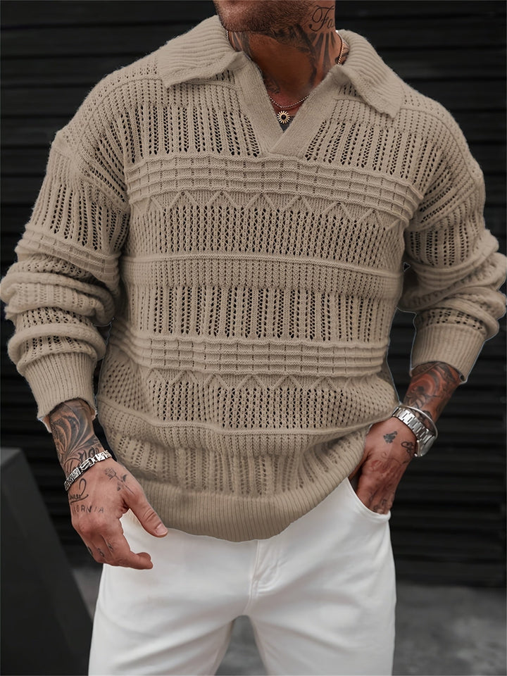Oscar | Teksturowany Sweter z Kołnierzem