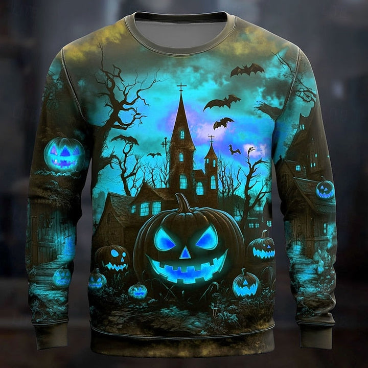 Casper | Halloweenowa Grafika na Swetrze z Okrągłym Dekoltem