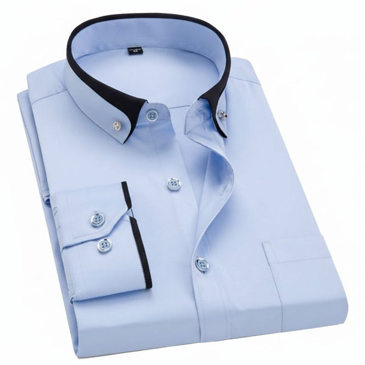 GENTLEFORM KOSZULA - Elegancka koszula z długim rękawem dla mężczyzn, łącząca komfort i styl