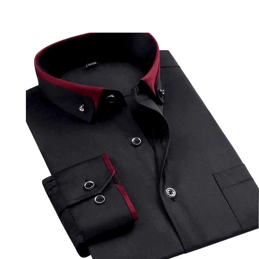 GENTLEFORM KOSZULA - Elegancka koszula z długim rękawem dla mężczyzn, łącząca komfort i styl