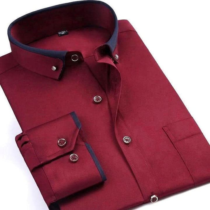 GENTLEFORM KOSZULA - Elegancka koszula z długim rękawem dla mężczyzn, łącząca komfort i styl
