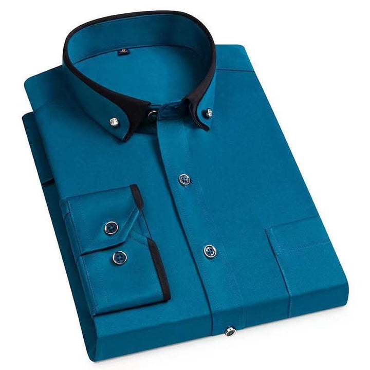 GENTLEFORM KOSZULA - Elegancka koszula z długim rękawem dla mężczyzn, łącząca komfort i styl