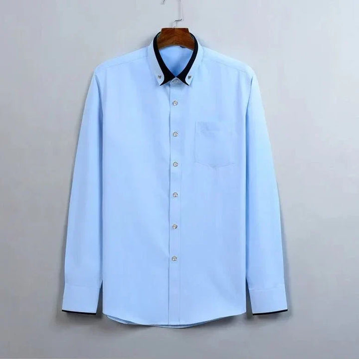 GENTLEFORM KOSZULA - Elegancka koszula z długim rękawem dla mężczyzn, łącząca komfort i styl