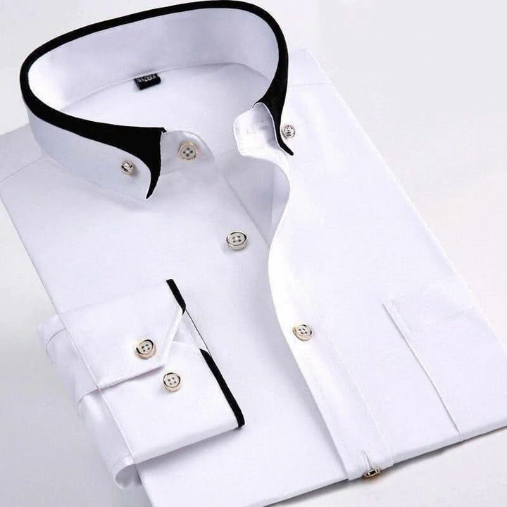 GENTLEFORM KOSZULA - Elegancka koszula z długim rękawem dla mężczyzn, łącząca komfort i styl