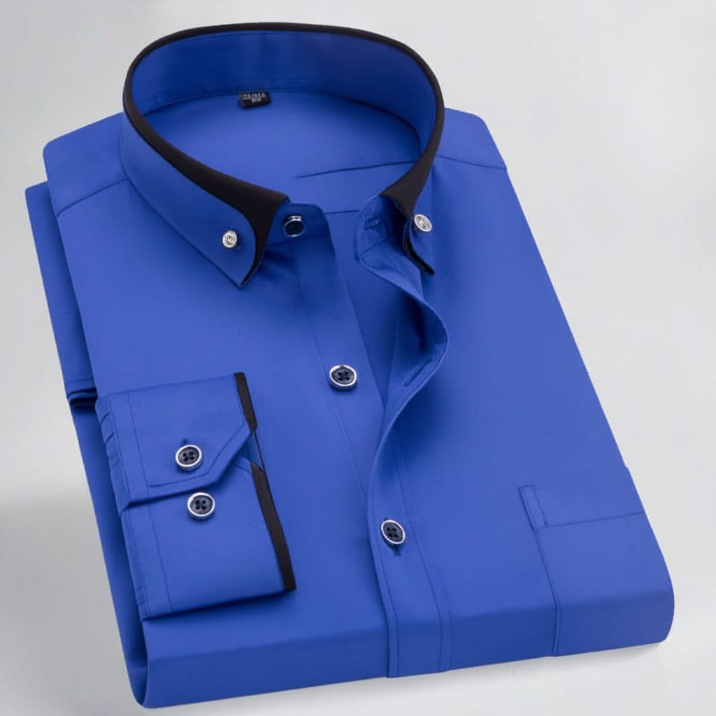 GENTLEFORM KOSZULA - Elegancka koszula z długim rękawem dla mężczyzn, łącząca komfort i styl