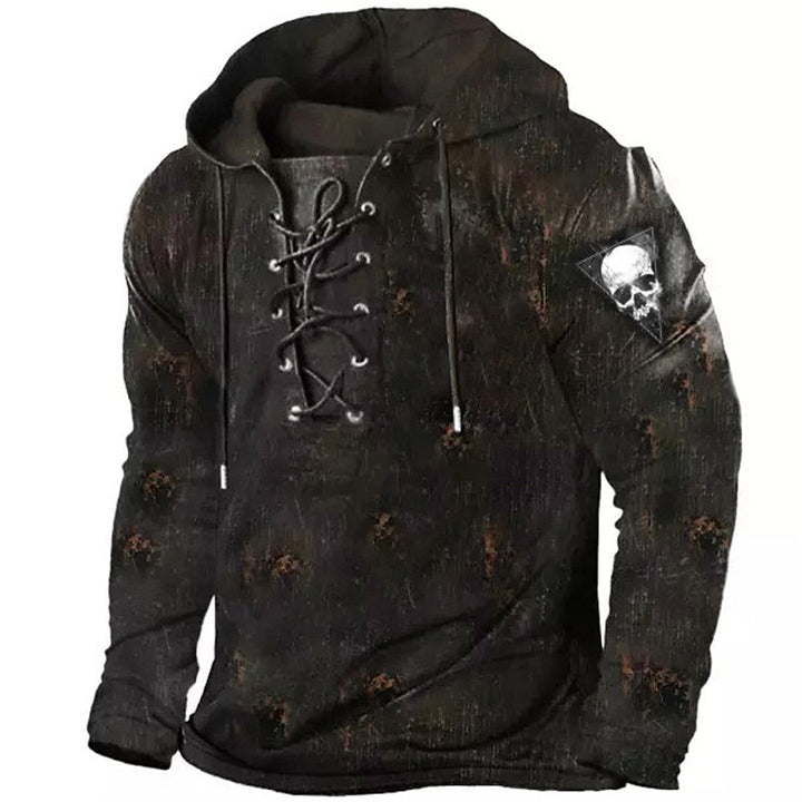 Cole | Halloween Sznurowana Bluza z Kapturem Czaszka