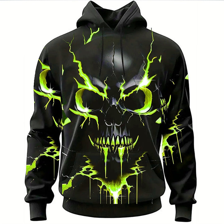 Cyrus | Halloween Czaszka Graficzna Bluza z Kapturem