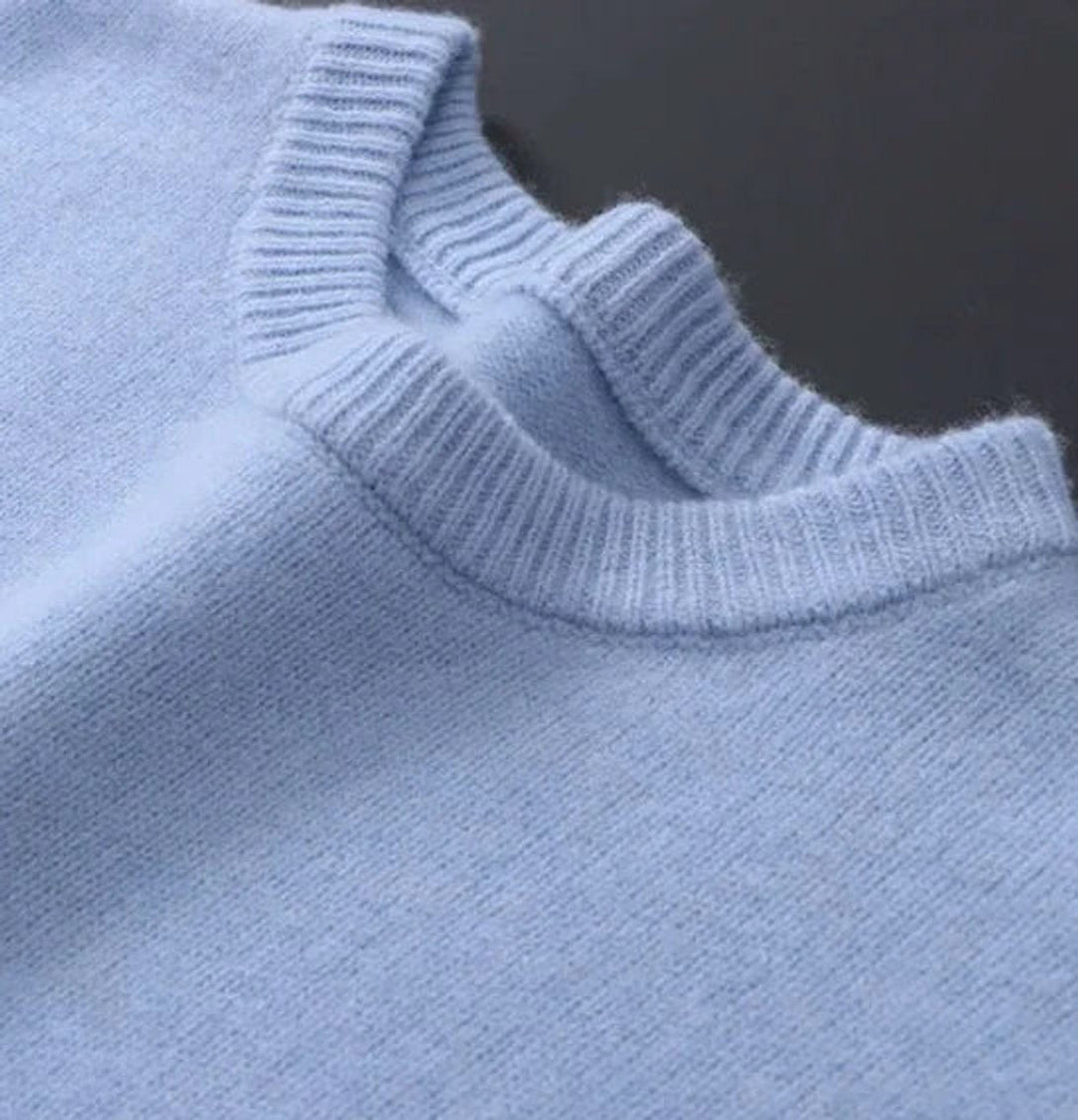 Męski Sweter z Okrągłym Dekoltem i Długim Rękawem