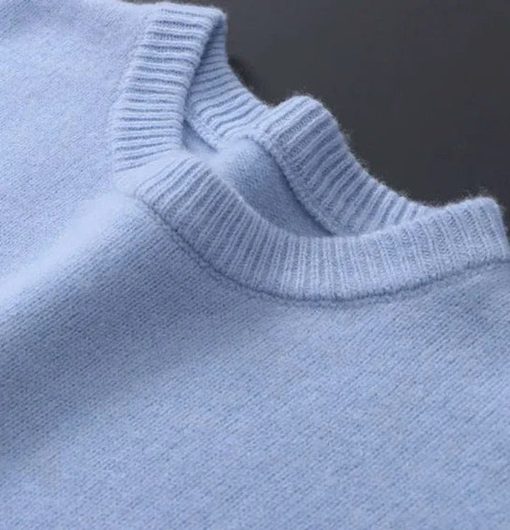 Męski Sweter z Okrągłym Dekoltem i Długim Rękawem