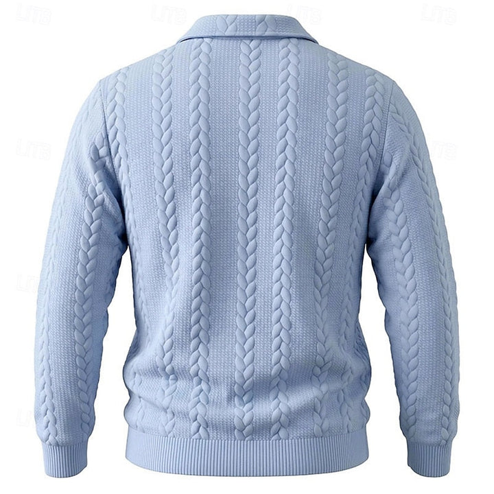 Chase | Teksturowany Sweter z Kwartowym Zamkiem