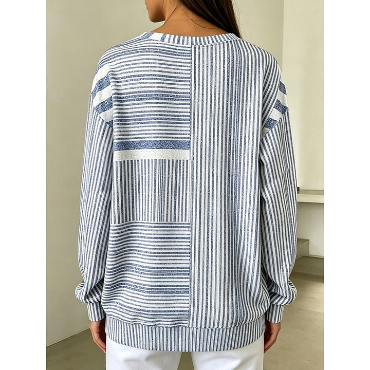 Adelaide | Pasiasty Sweter z Dekoltem w Serek