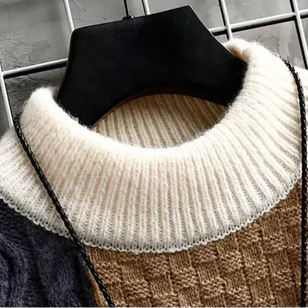 Alice - Elegancki sweter patchworkowy