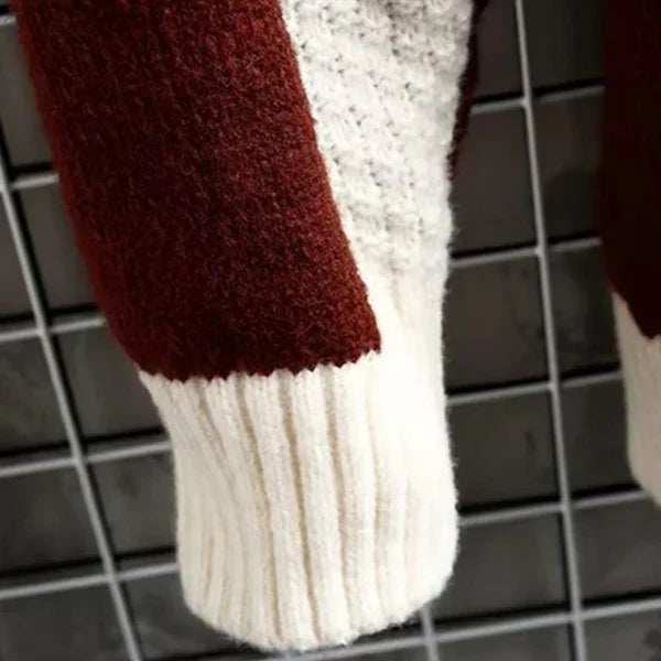 Alice - Elegancki sweter patchworkowy