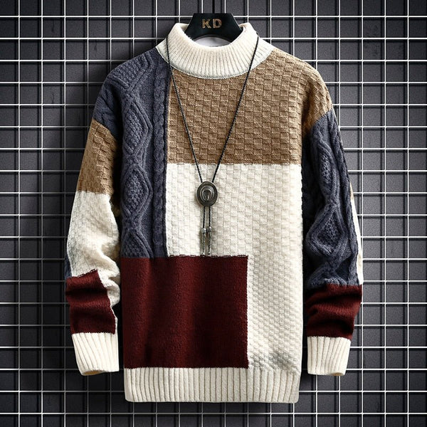 Alice - Elegancki sweter patchworkowy