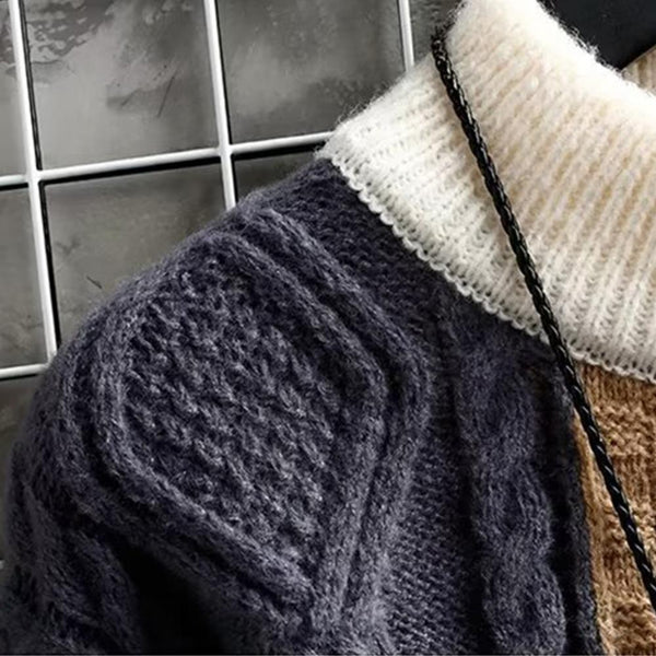 Alice - Elegancki sweter patchworkowy