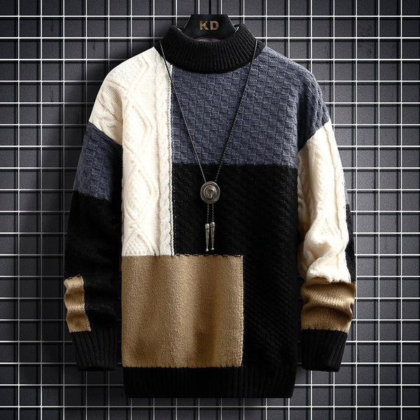 Alice - Elegancki sweter patchworkowy