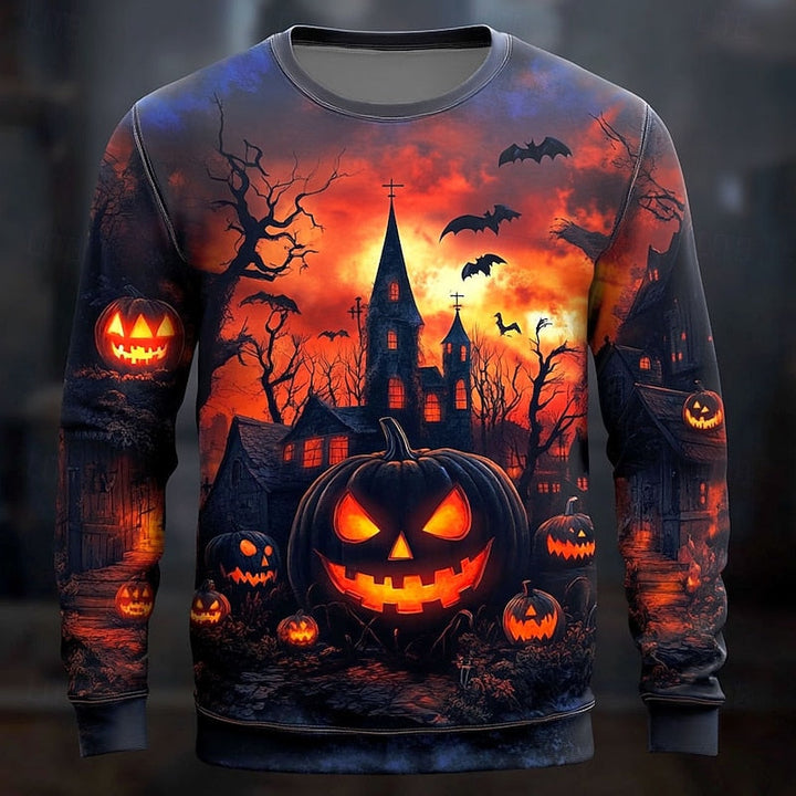 Casper | Halloweenowa Grafika na Swetrze z Okrągłym Dekoltem
