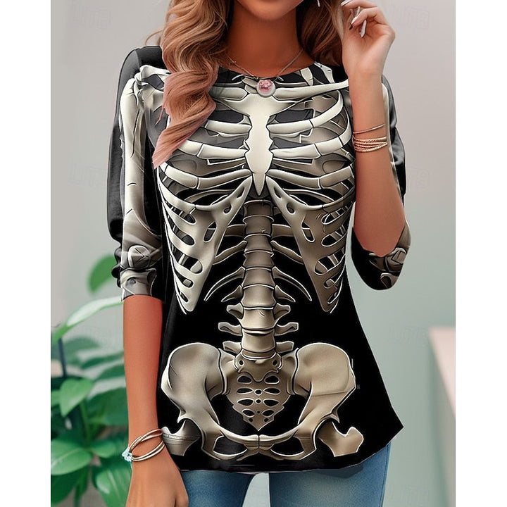 Iris | Halloween Szkieletowa Bluzka z Długim Rękawem