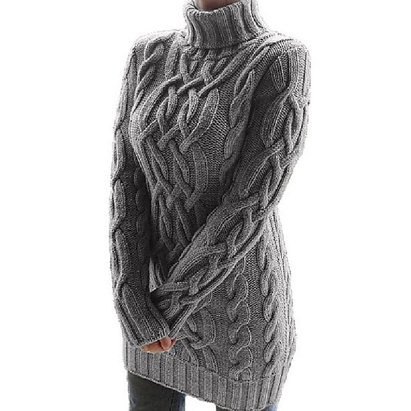 Thea | Sweter z kablem w stylu sukienki