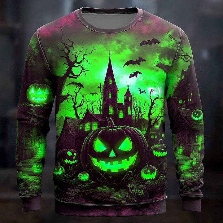 Casper | Halloweenowa Grafika na Swetrze z Okrągłym Dekoltem