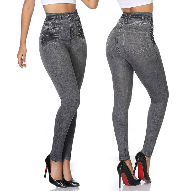 Modelujące Legginsy w Denimowy Wzór