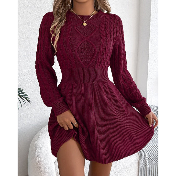Whitney | Sweter Sukienka z Warkoczem