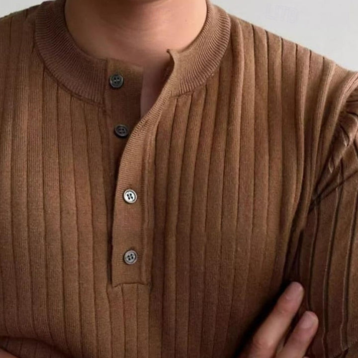 Theo | Żebrowany Sweter Henley
