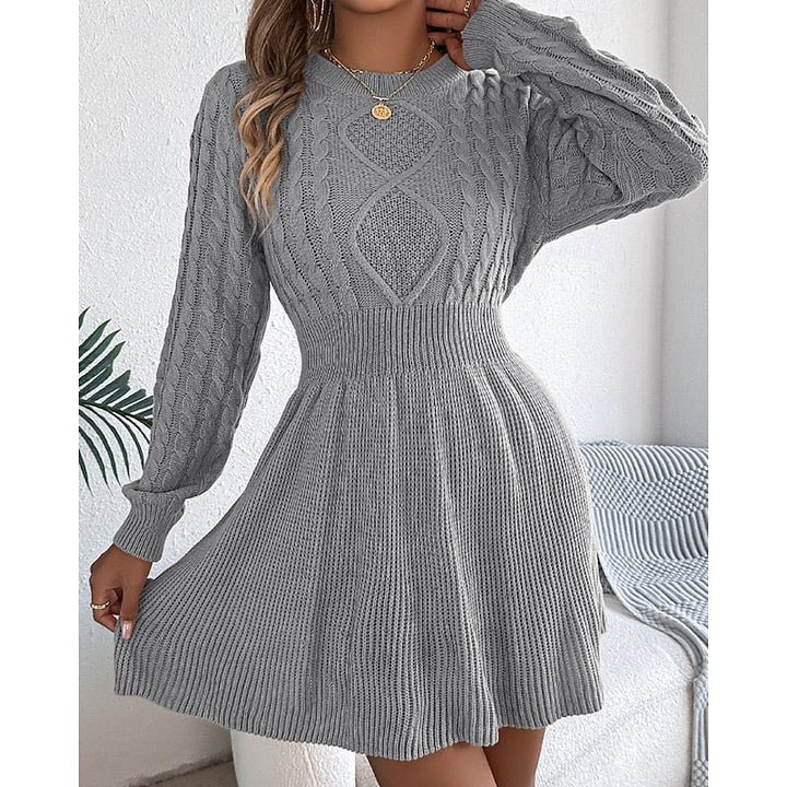 Whitney | Sweter Sukienka z Warkoczem