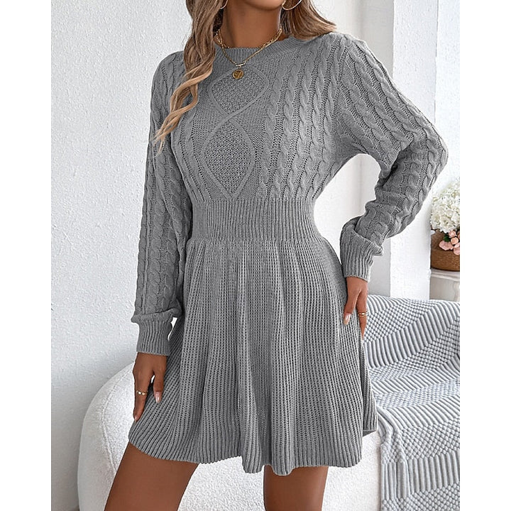 Whitney | Sweter Sukienka z Warkoczem
