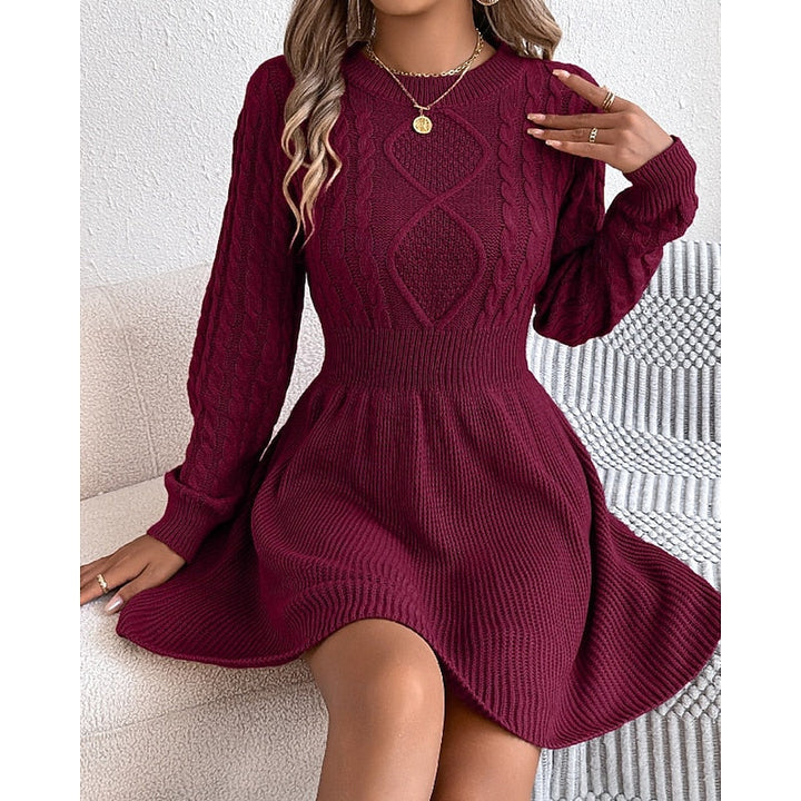 Whitney | Sweter Sukienka z Warkoczem