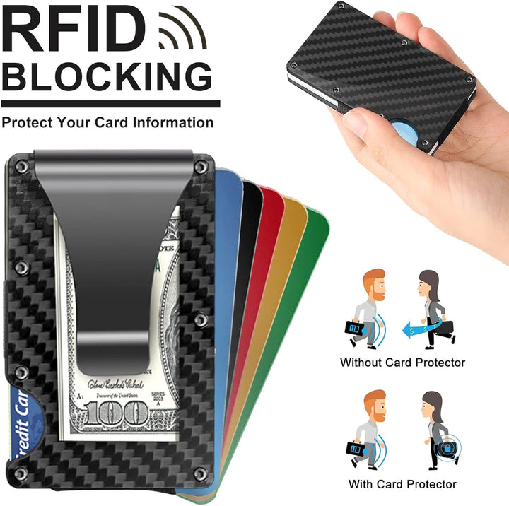 Portfel RFID z Klipsem na Pieniądze i Włókna Węglowego