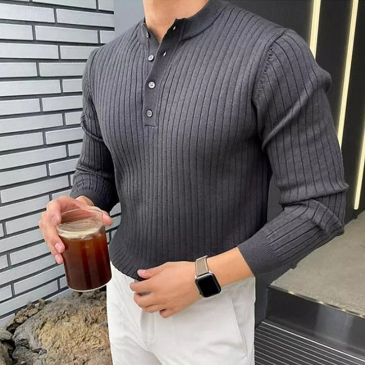 Theo | Żebrowany Sweter Henley