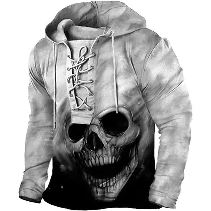 Cole | Halloween Sznurowana Bluza z Kapturem Czaszka