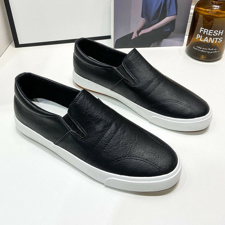 Męskie Skórzane Sneakersy Wsuwane