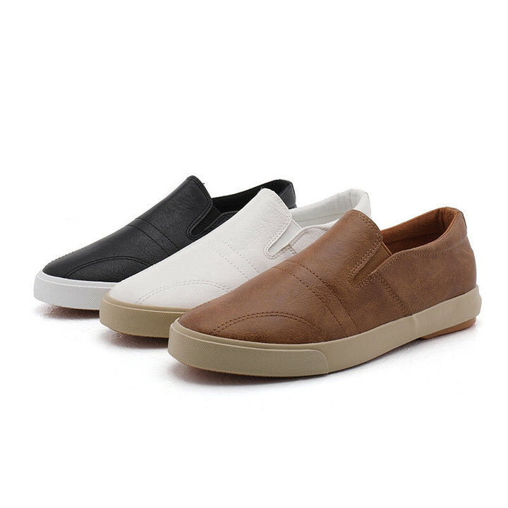 Męskie Skórzane Sneakersy Wsuwane