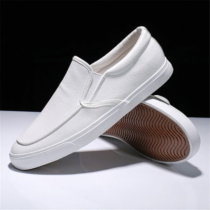 Męskie Skórzane Sneakersy Wsuwane