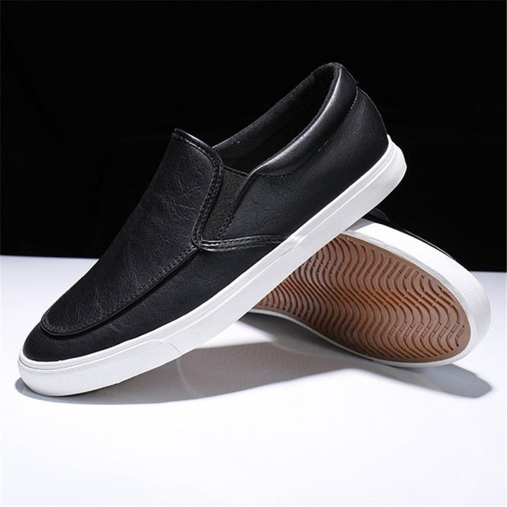 Męskie Skórzane Sneakersy Wsuwane