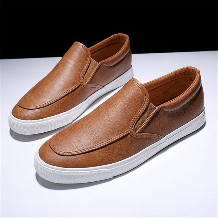 Męskie Skórzane Sneakersy Wsuwane