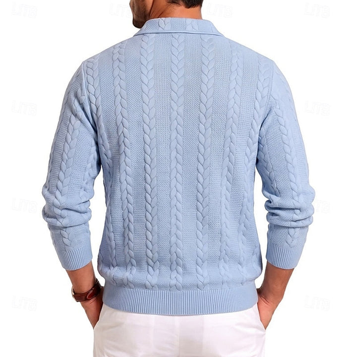 Chase | Teksturowany Sweter z Kwartowym Zamkiem