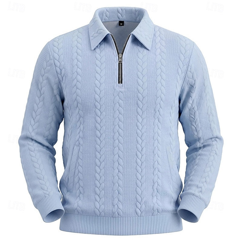 Chase | Teksturowany Sweter z Kwartowym Zamkiem