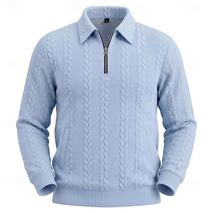 Chase | Teksturowany Sweter z Kwartowym Zamkiem