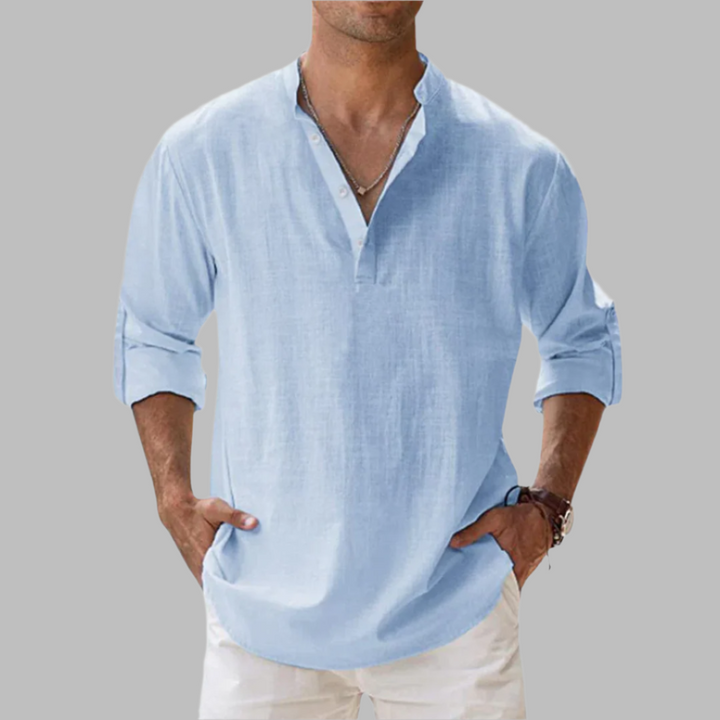 Lekkie Koszulka Henley z Mieszanki Bawełny