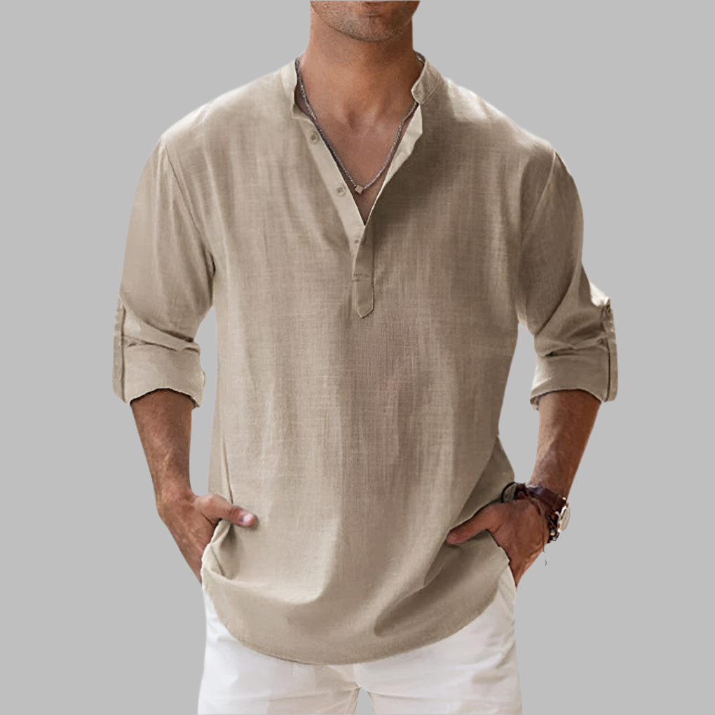 Lekkie Koszulka Henley z Mieszanki Bawełny