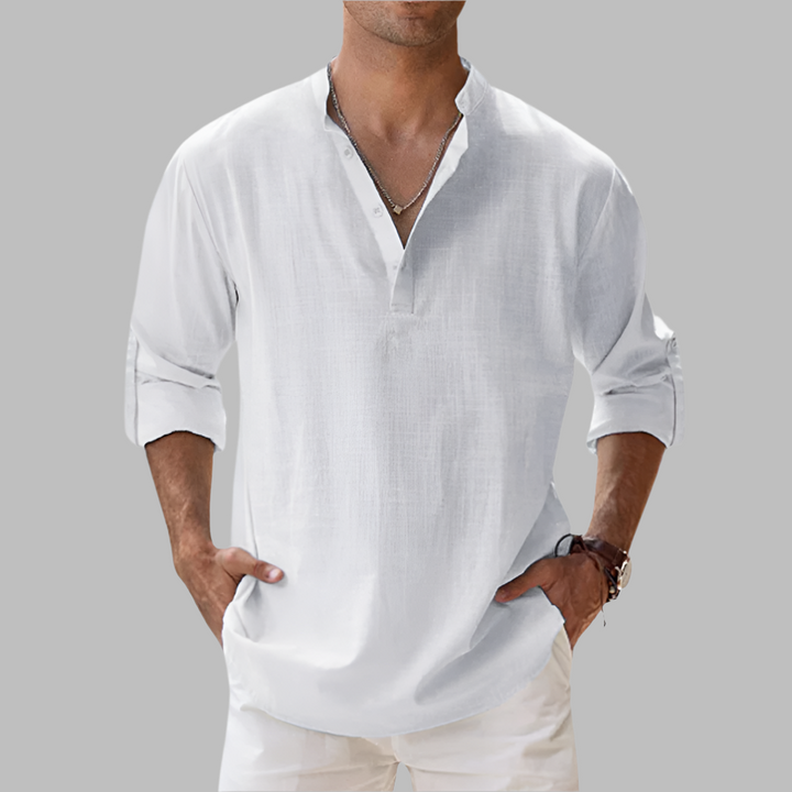 Lekkie Koszulka Henley z Mieszanki Bawełny